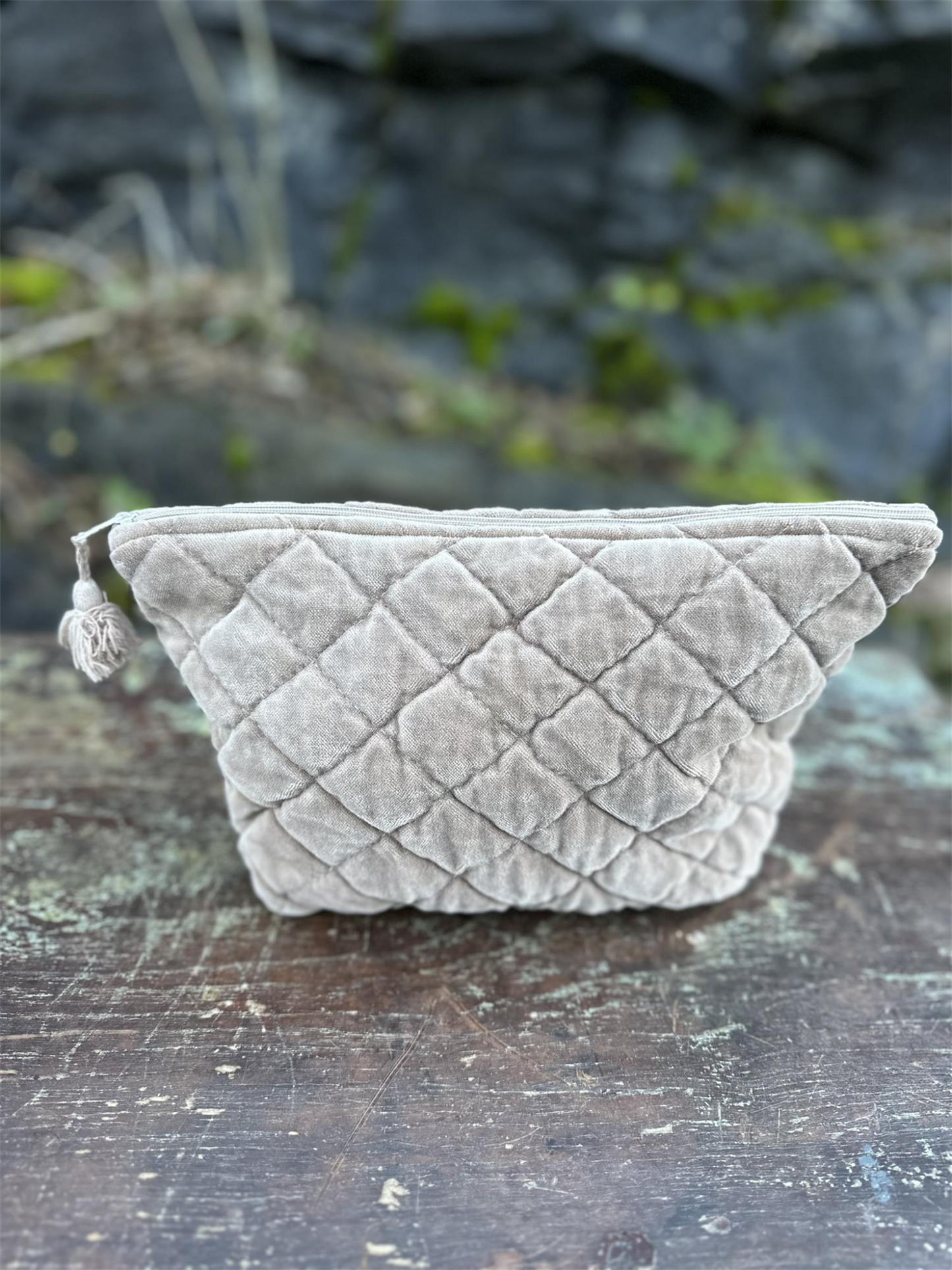 Toalettmappe Velur - Latte