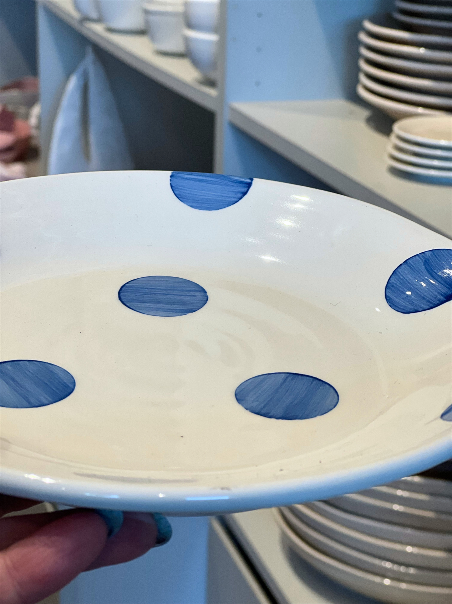 Frokosttallerken 22cm Capri - Blå Prikker