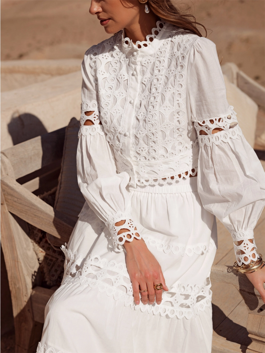 Ellie Cropped Shirt - White