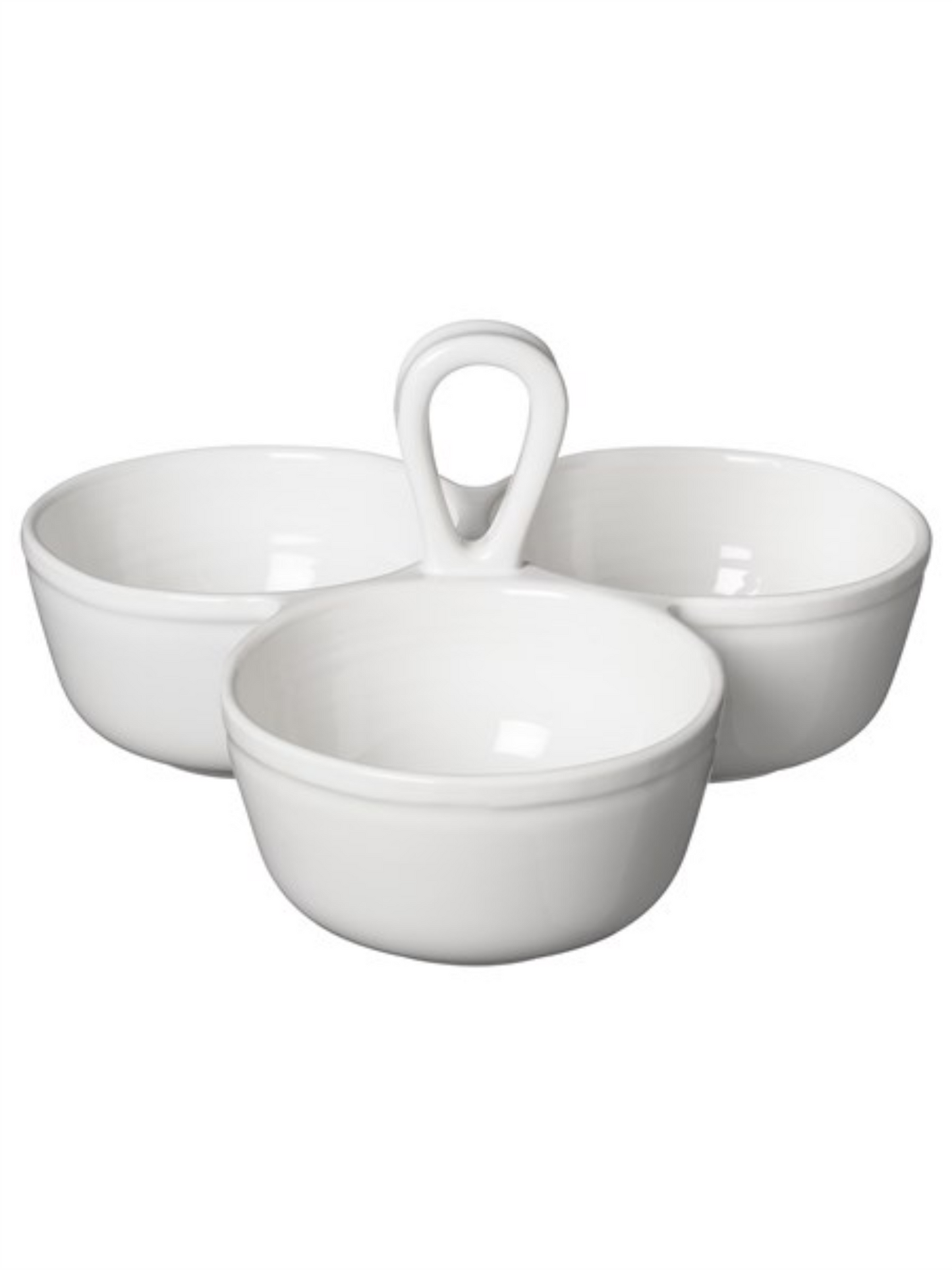 Snacksskål Tredelt Capri - Hvit