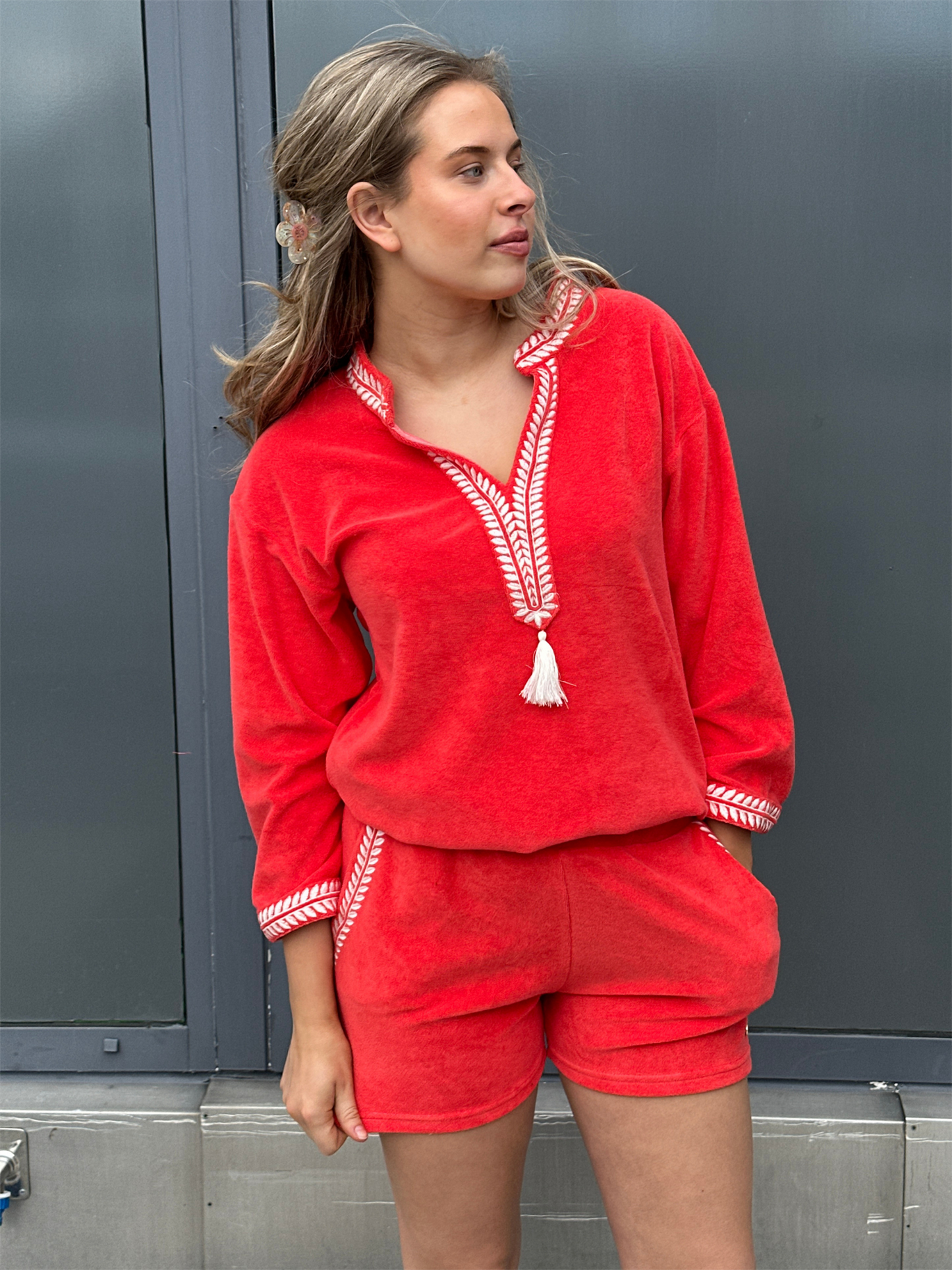 Kaftan Top - Coral