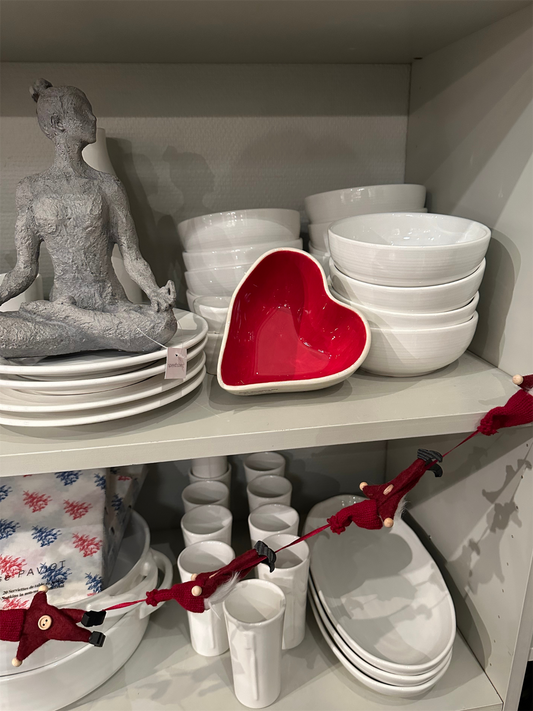 Hjerteskål 15x8cm - Rød