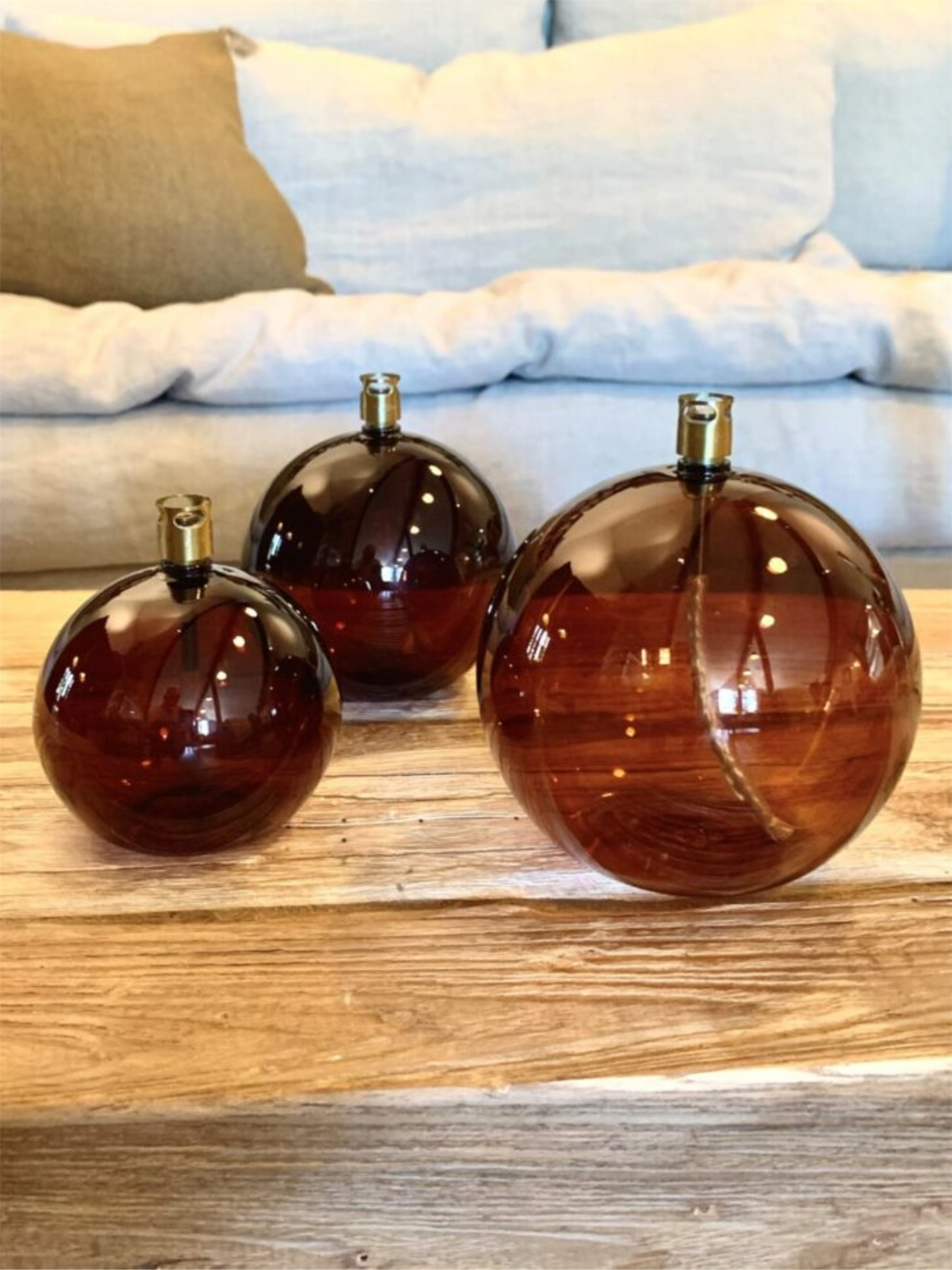 Oljelampe - Round Cognac S