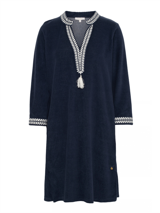 Kaftan Short Dress - Navy