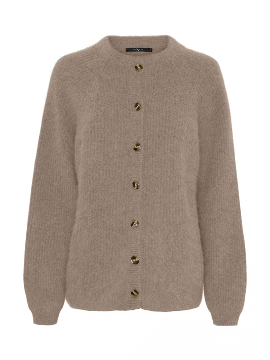 Nina Raccoon Cardigan- Mocha Brown