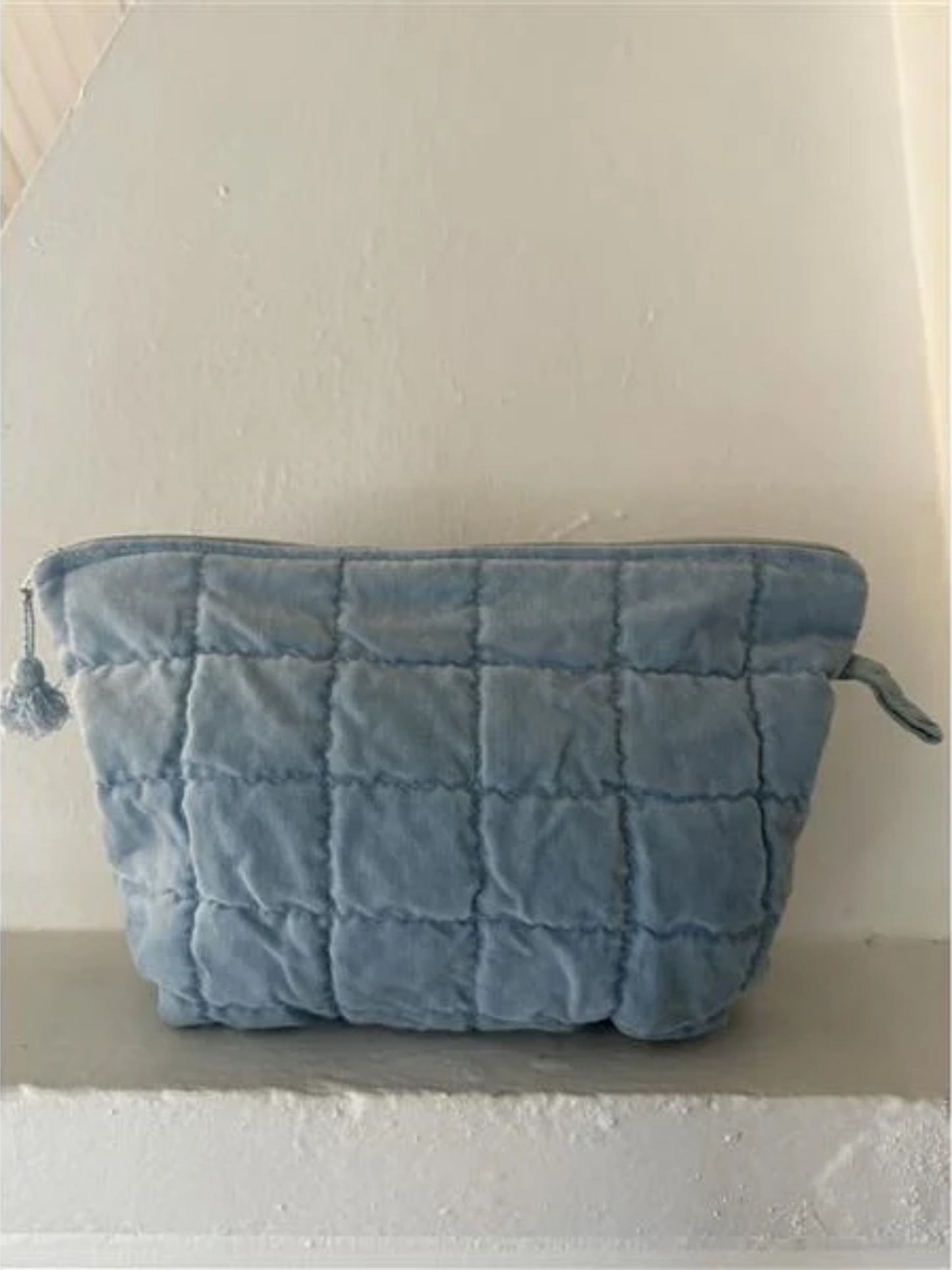 Toalettmappe Velur - Jeans Blue