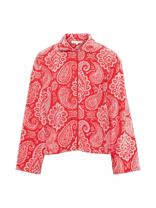 Printed Short Jacket - Red