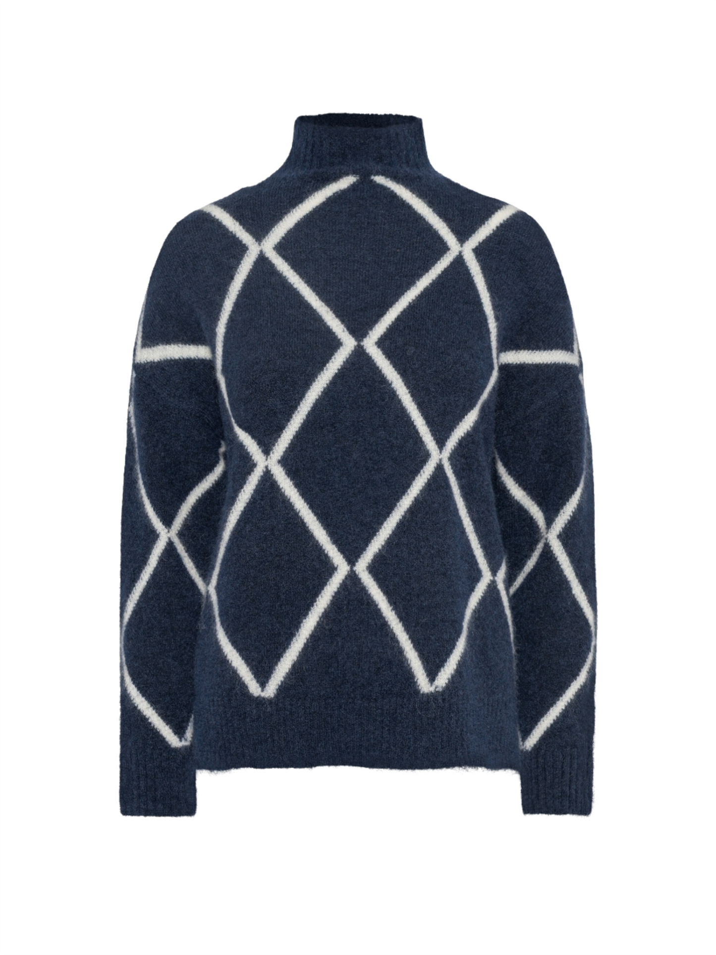Elly Check Sweater - Navy