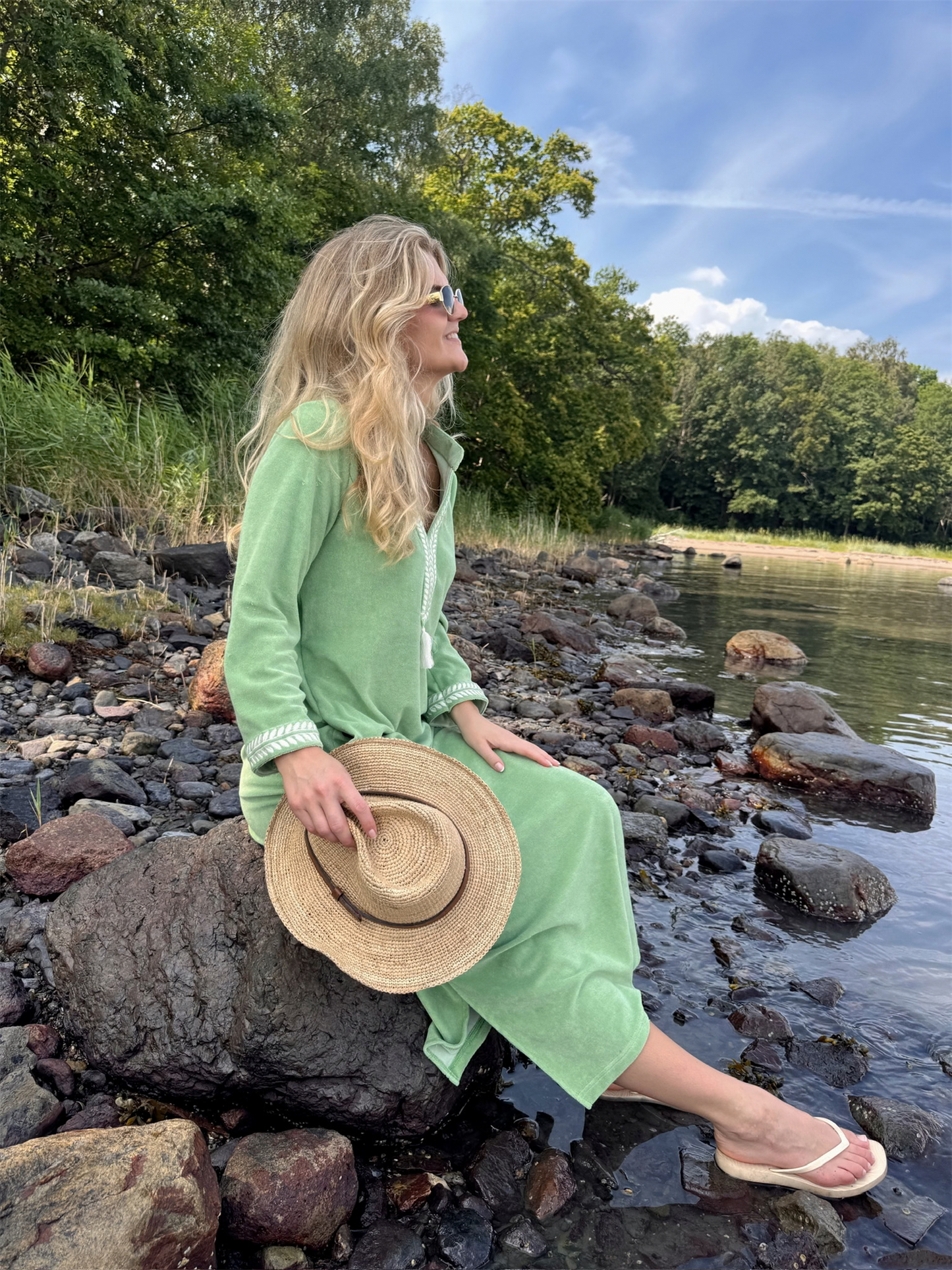 Kaftan Long Dress - Aspen Green