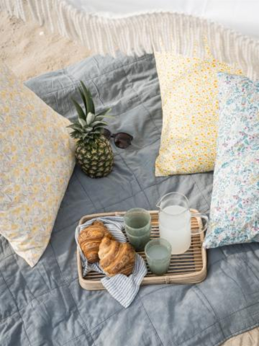 Putetrekk 60x60cm - Mix Blomster Gul