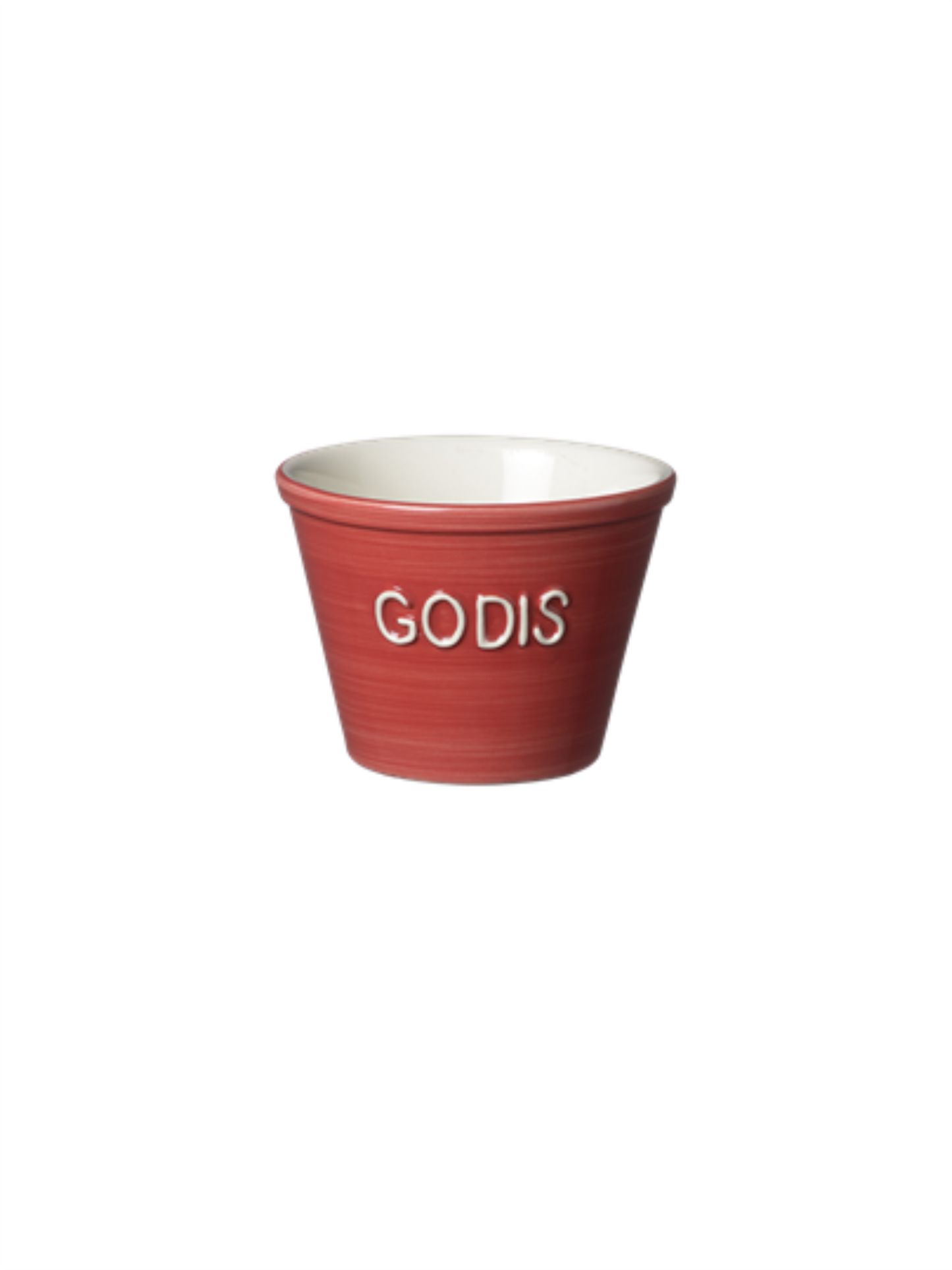Godis Skål Liten - Rød Med Hvit Tekst