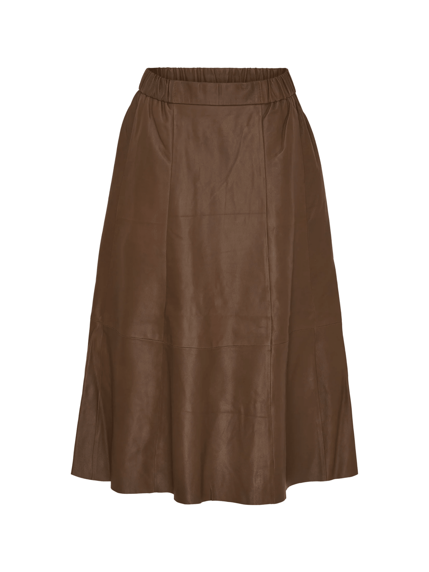 A - Shape Skirt Leather - Espresso - at home