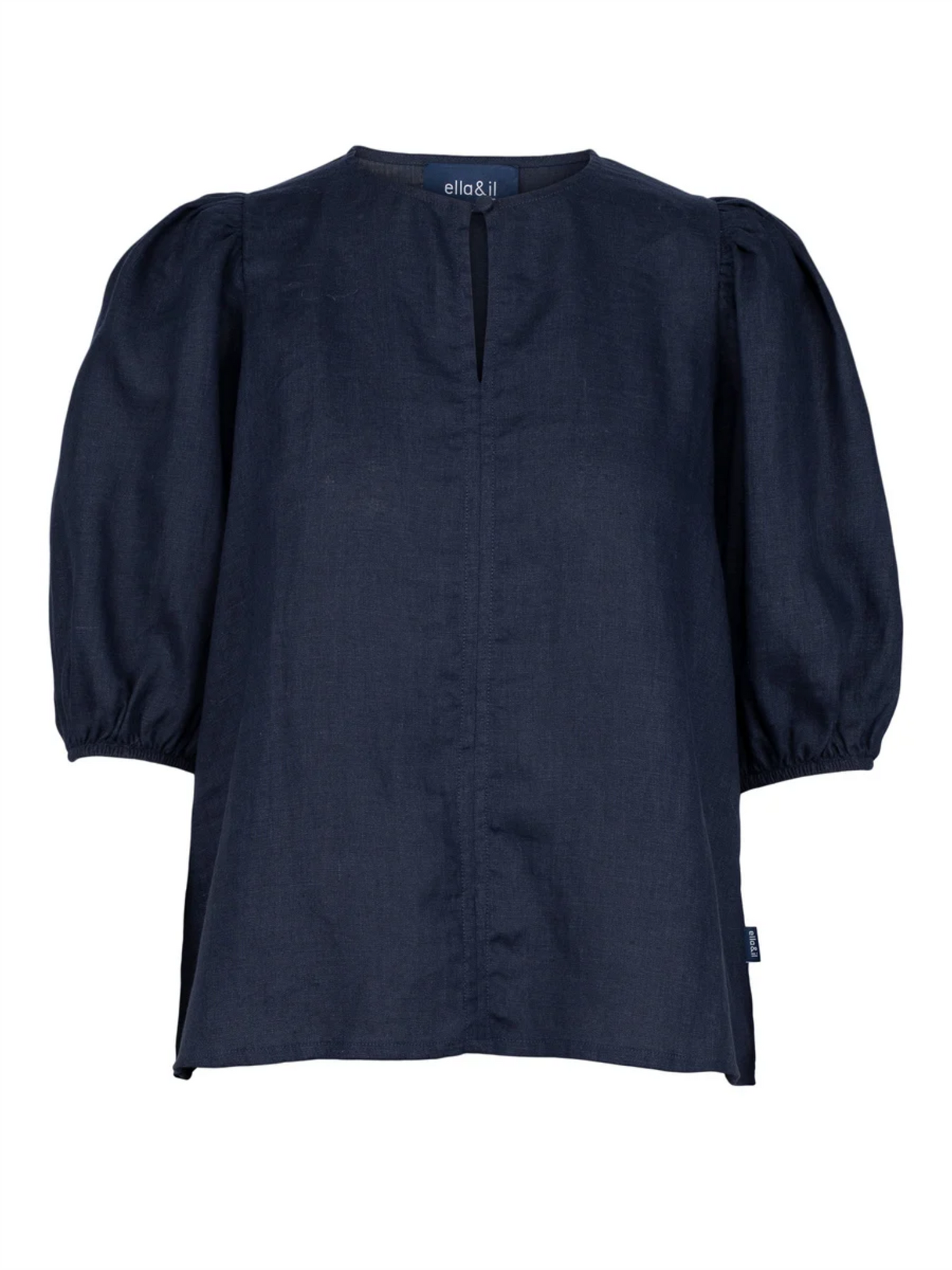 Anna Linen Top - Navy