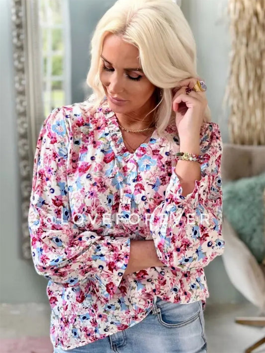 Anna Blouse - Jeans Flower - at home