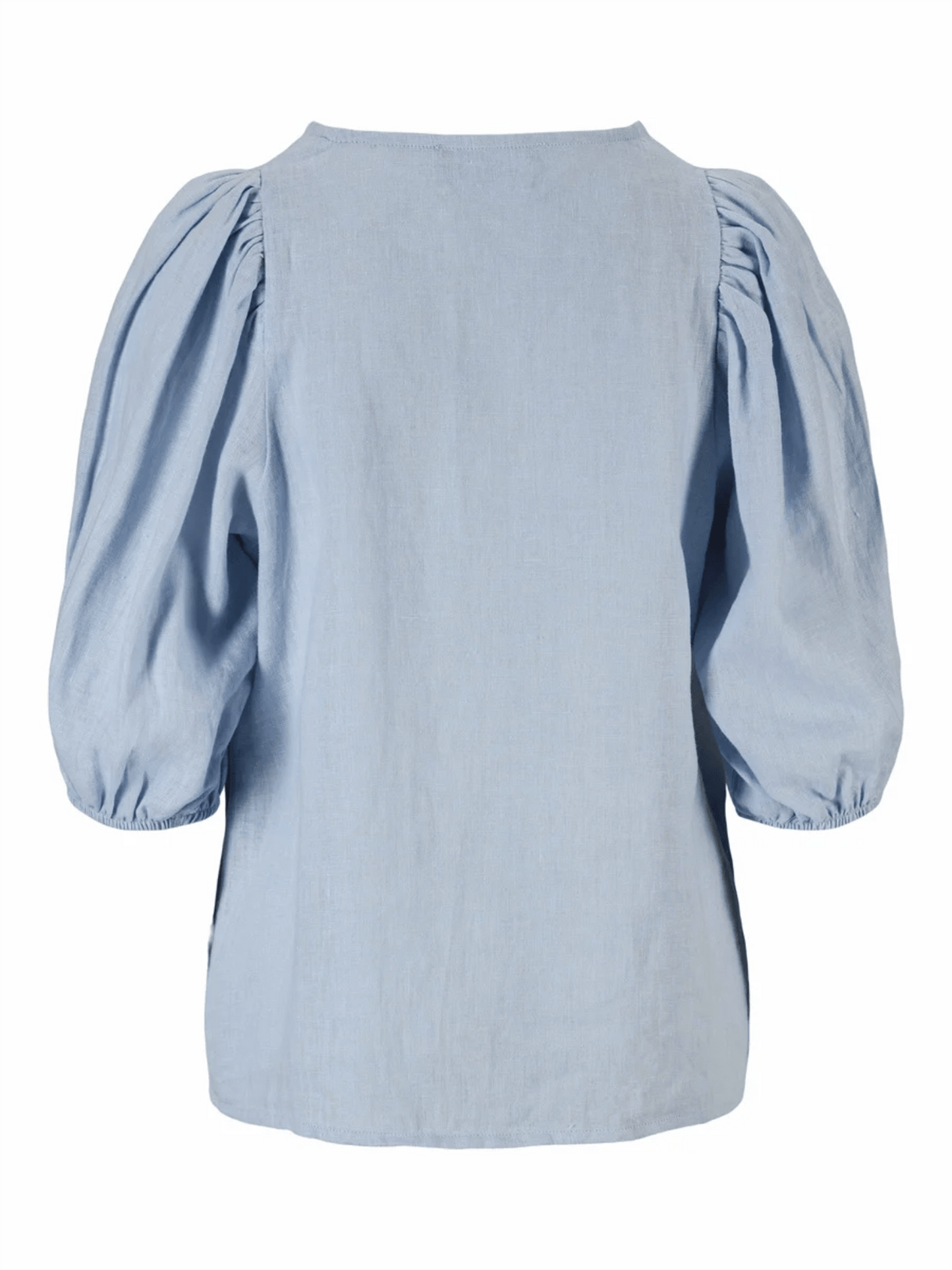 Anna Linen Top - Kentucky Blue - at home