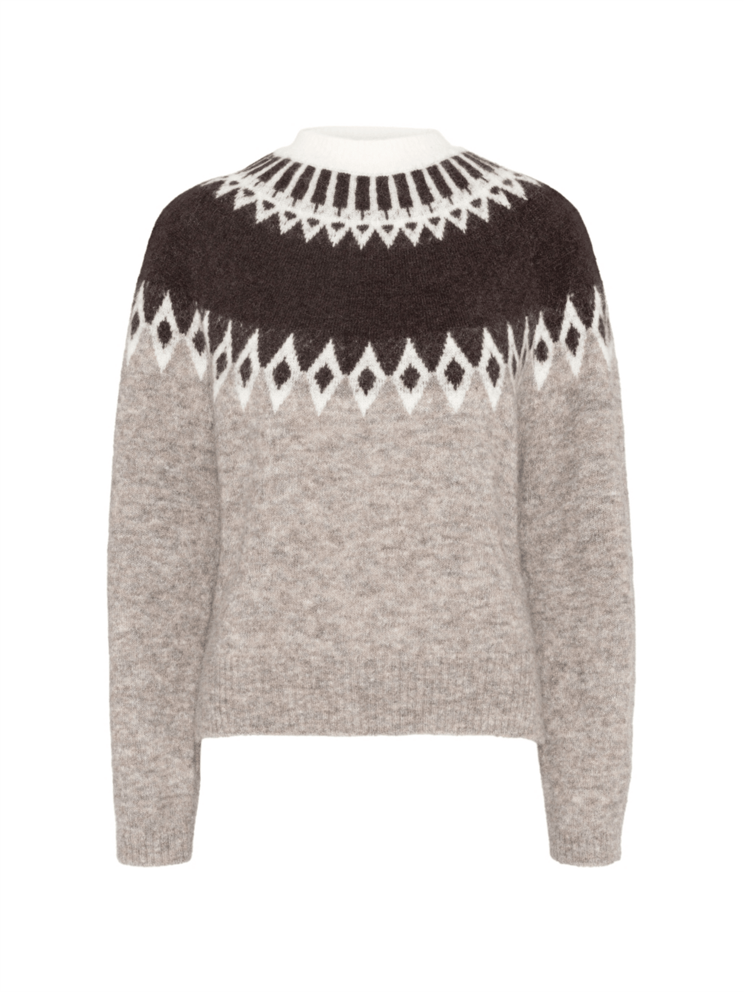Annie Round Neck With Pattern - Breccia - at home