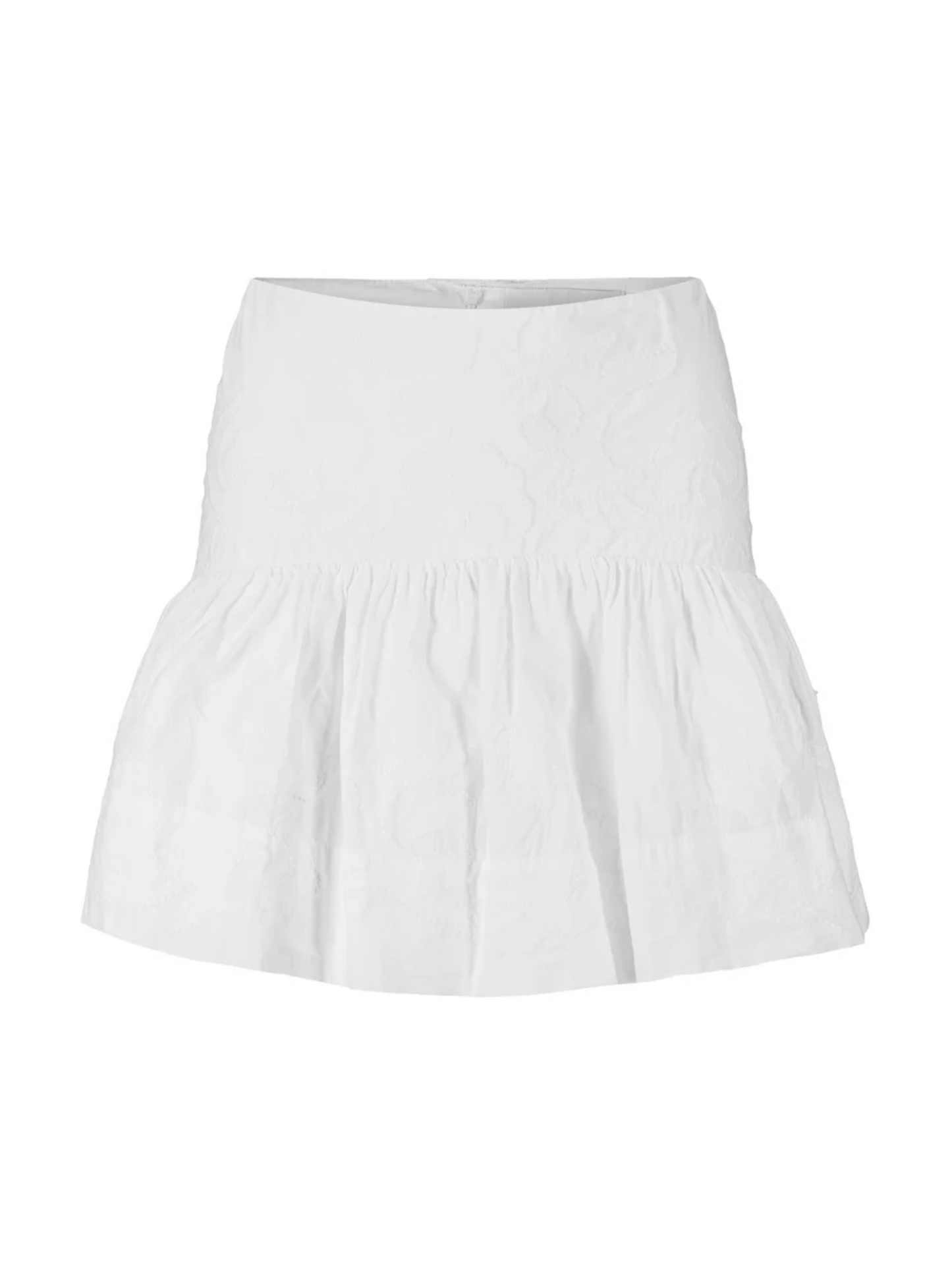 Anya Embroidery Skirt - White - at home