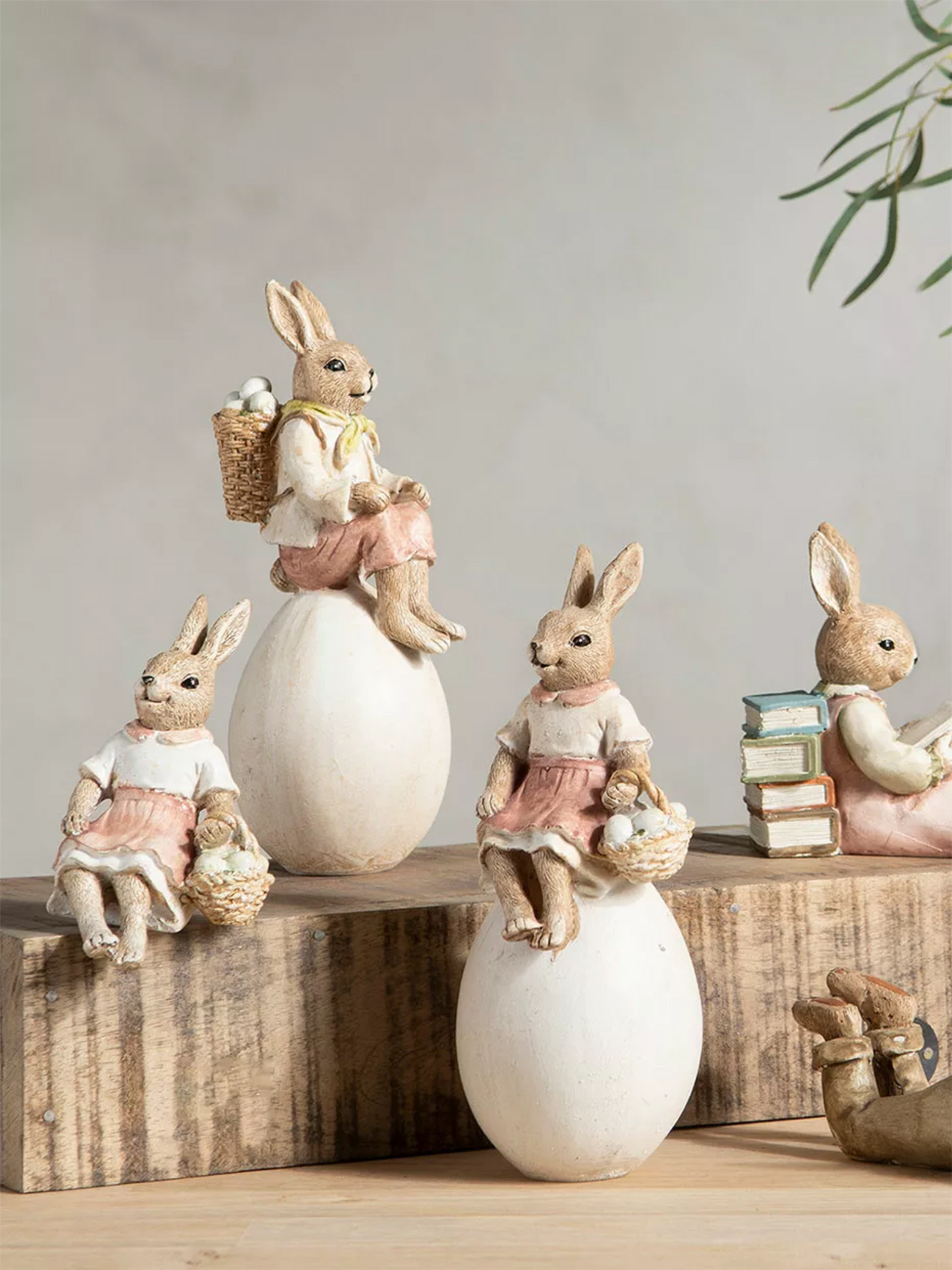 Påskepynt - Kaninpar På Egg