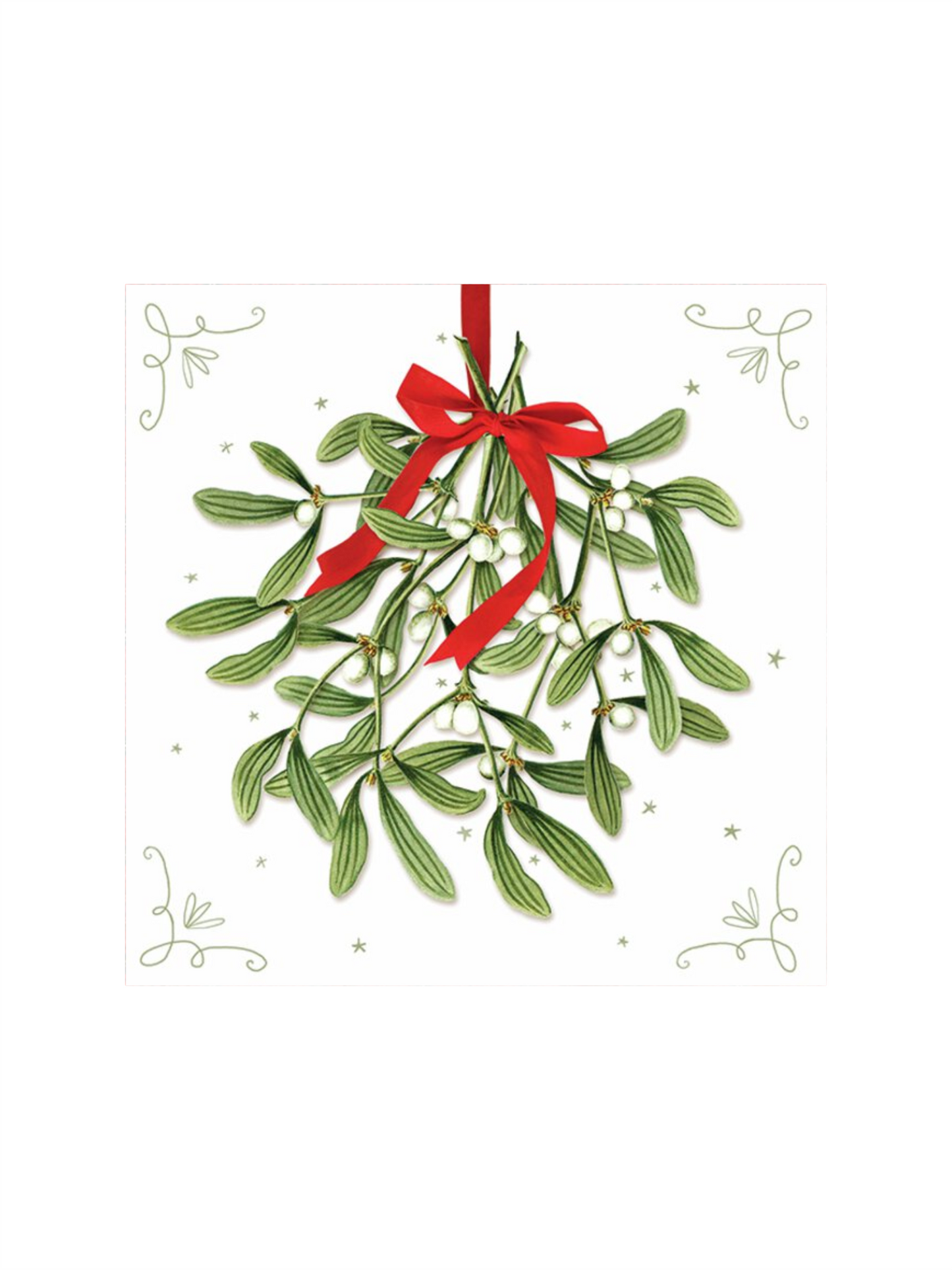 Servietter - Mistletoe With Bow 25x25cm