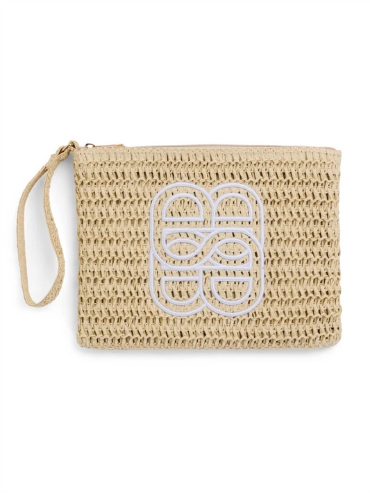 Mim Straw Clutch - Beige
