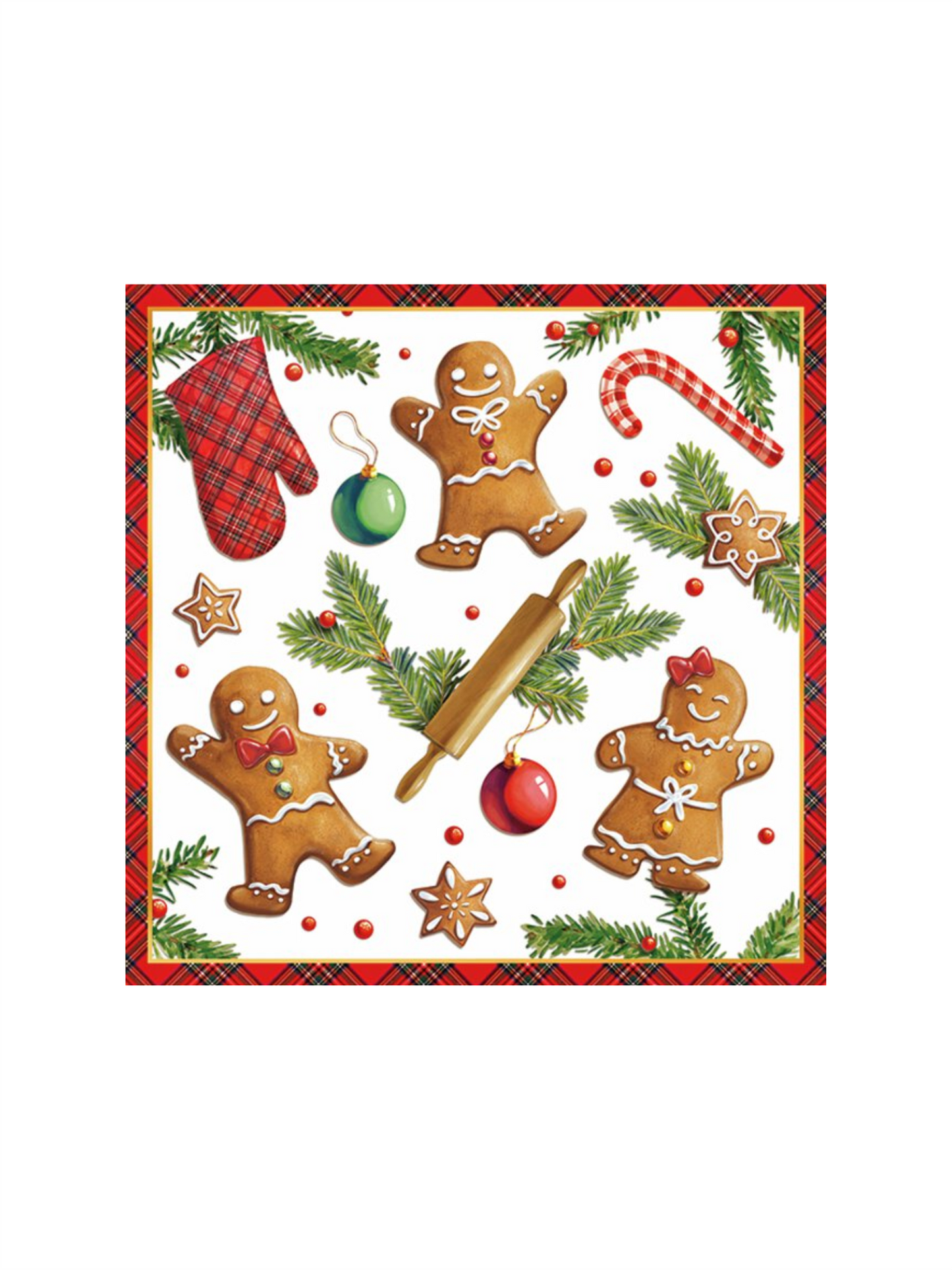 Servietter - Gingerbread Cookies 33x33cm