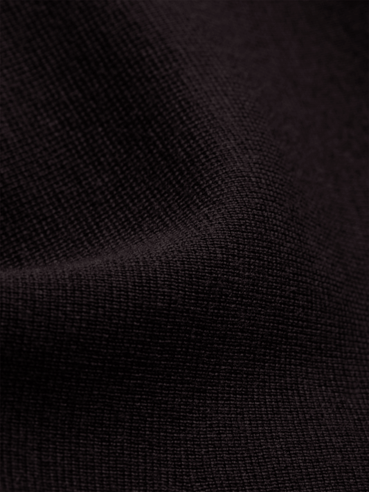Cecilie Merino Dress - Dark Brown - at home