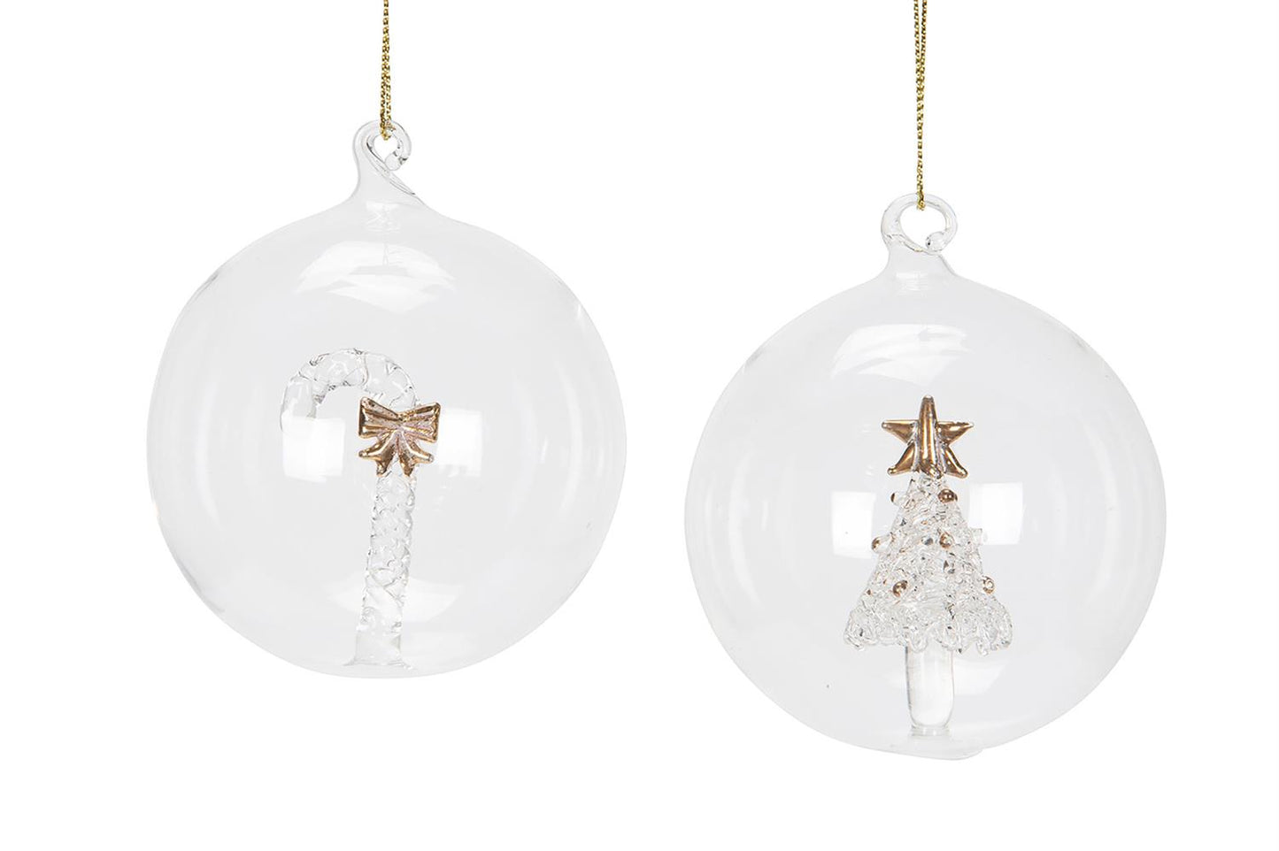 Julekule - Julemotiv Glass 8cm 4pk