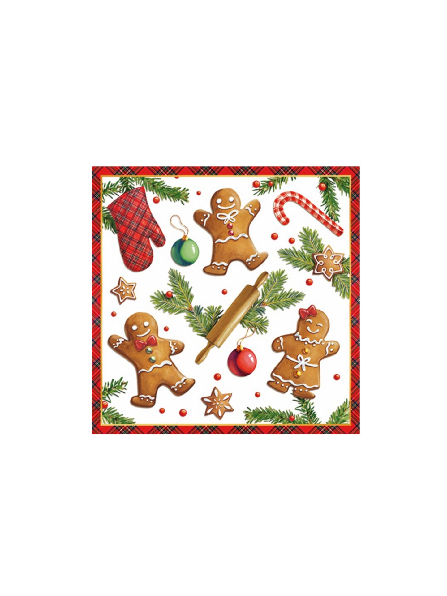 Servietter - Gingerbread Cookies 25x25cm
