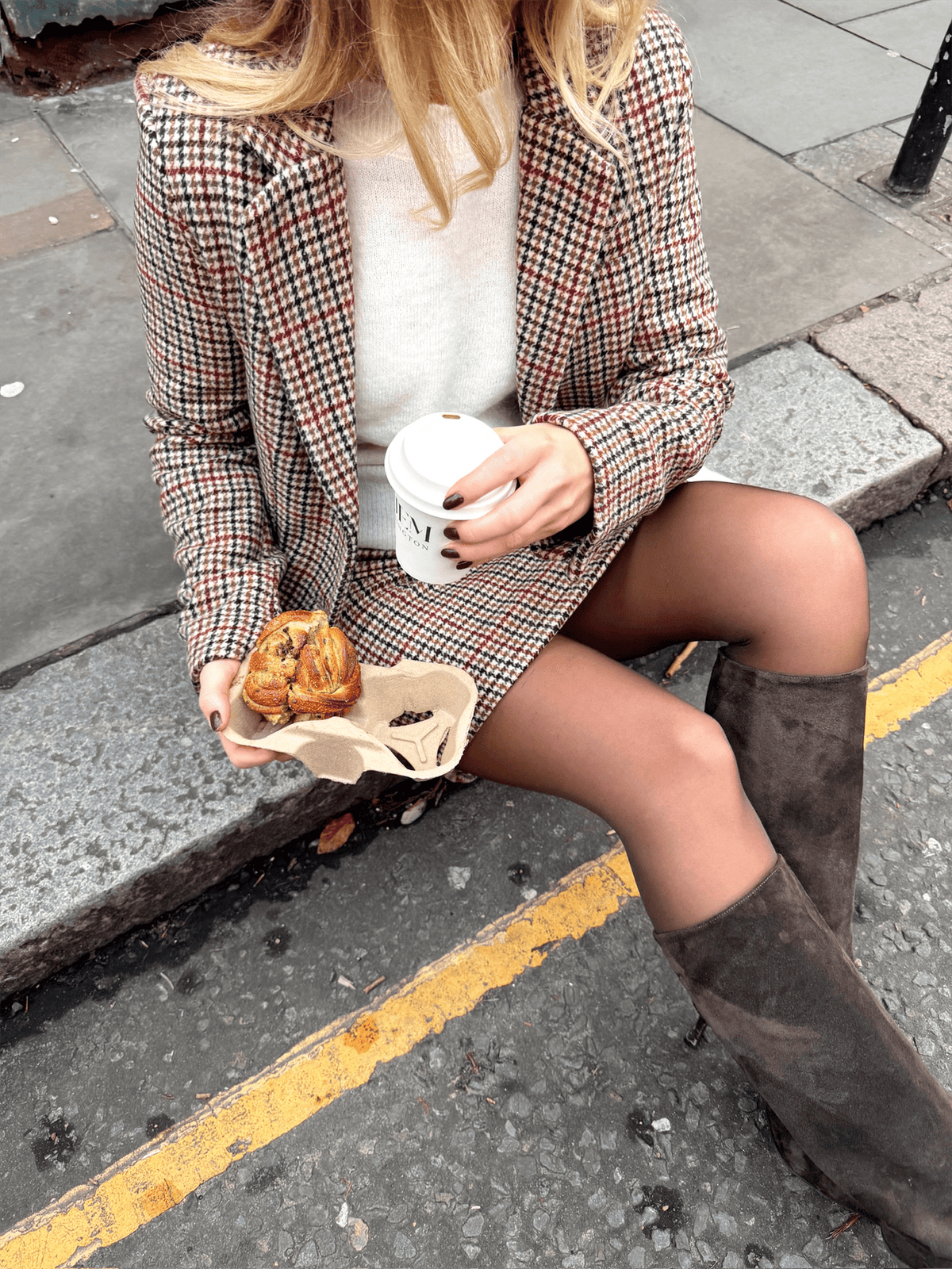 Check Skirt - Multi - at home