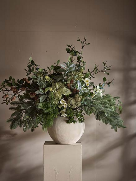 Blomst - Julerose H57cm Hvit
