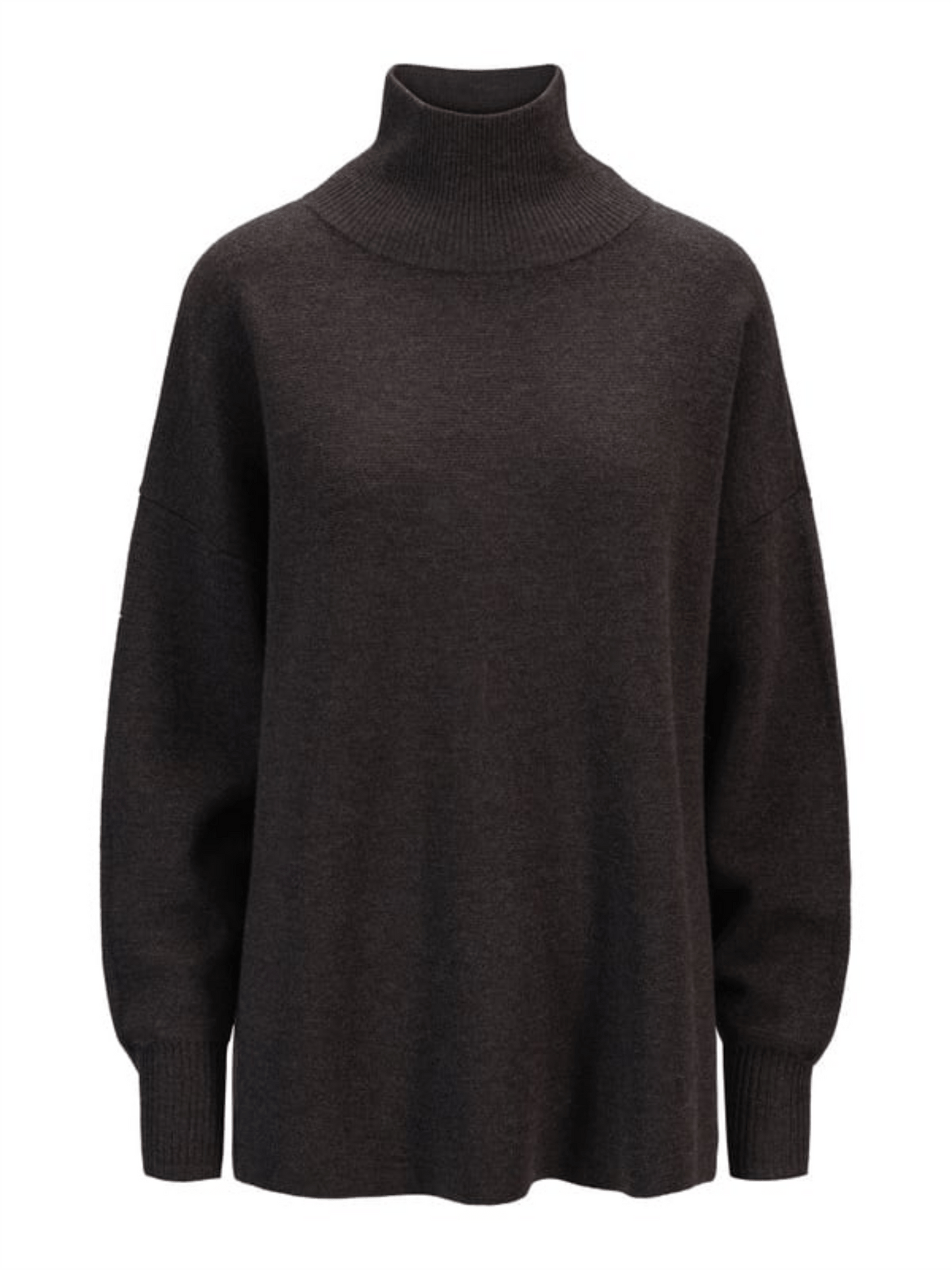 Fernanda Merino Sweater - Dark Brown Melange - at home