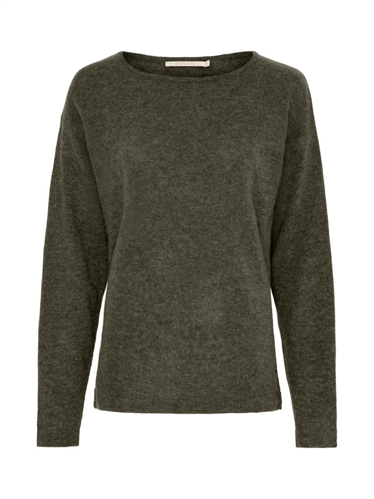 Selina Pure Cashmere Pullover - Army Green Melange