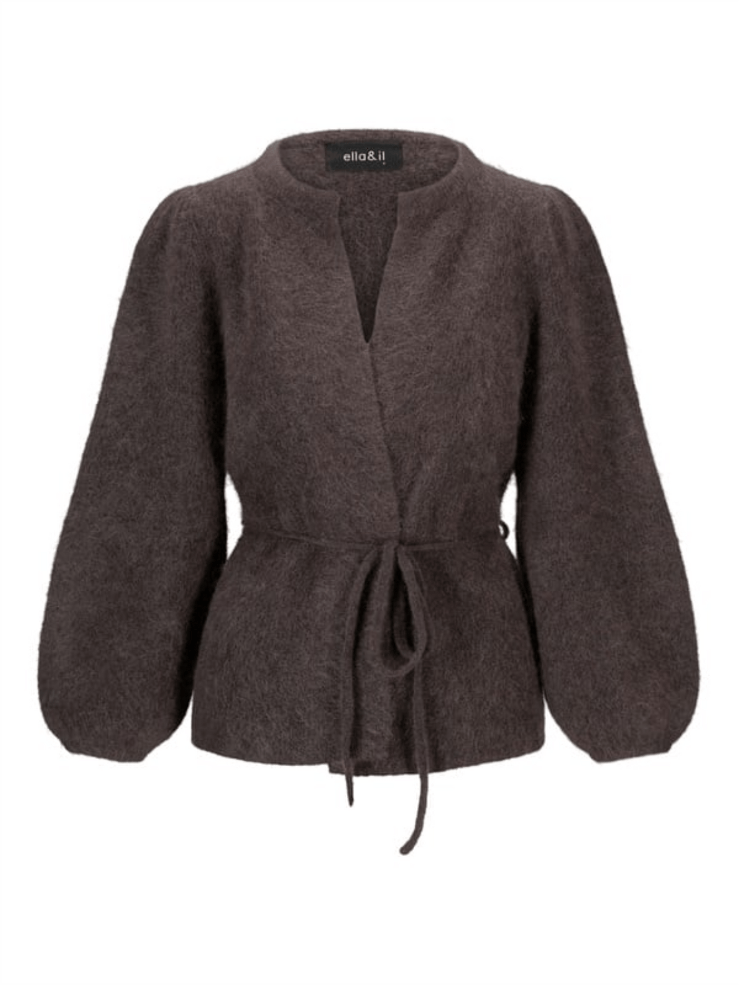Fredrikke Chunky Cardigan - Dark Brown - at home