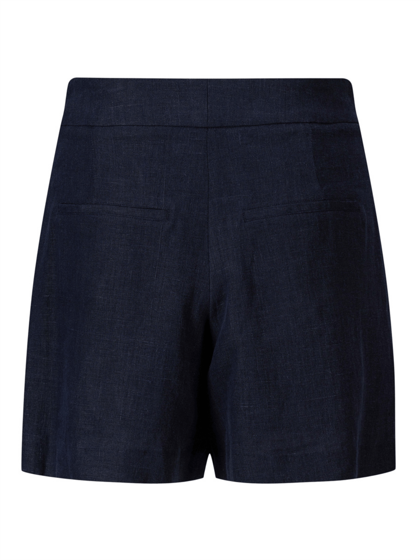 Freya Solid Linen Shorts - Navy - at home