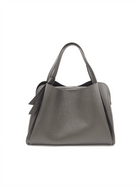 Genuine Leather Knot Handbag XL - Dark Brown