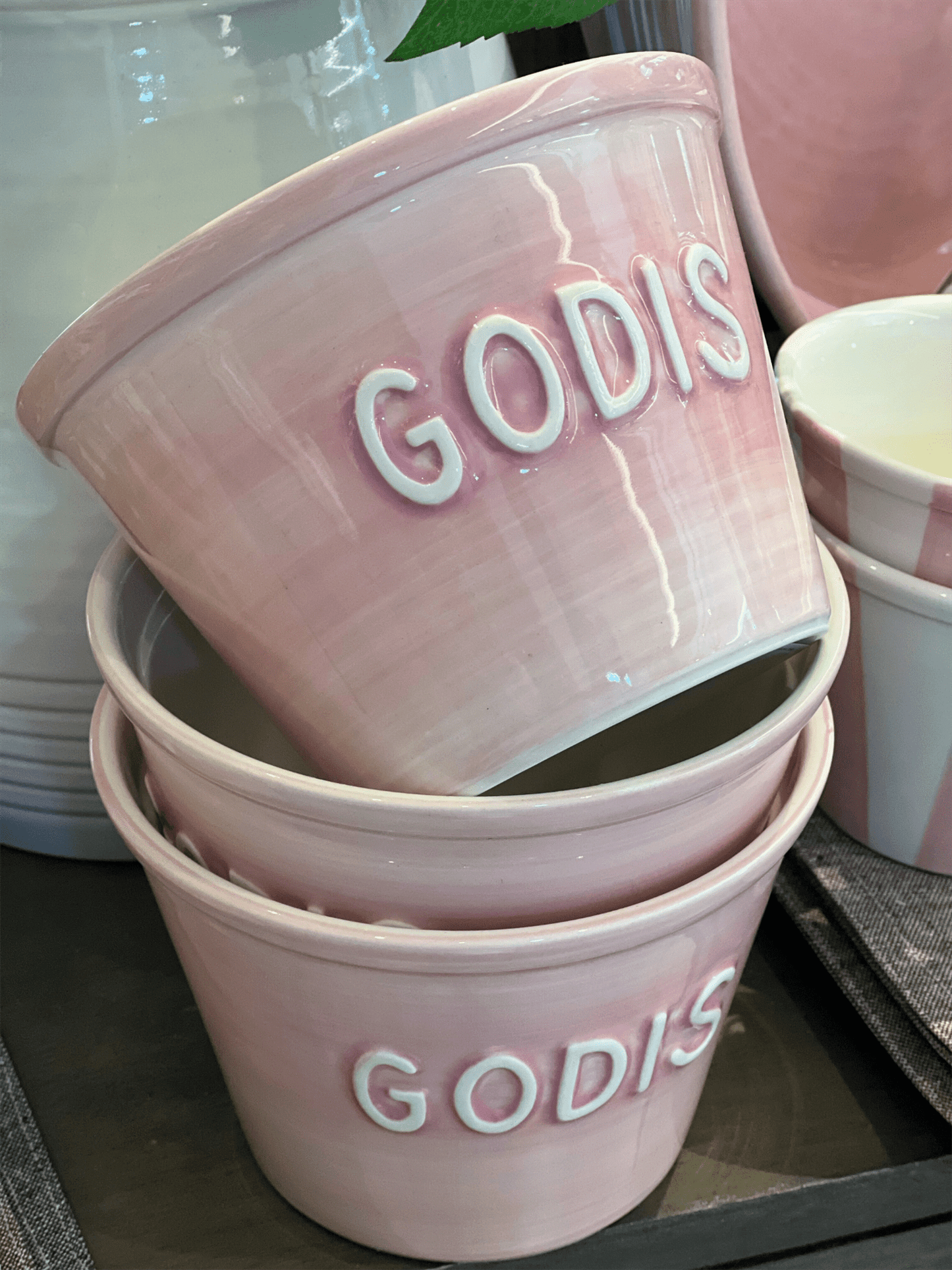 Godis Skål - Soft Pink Med Hvit Tekst - at home