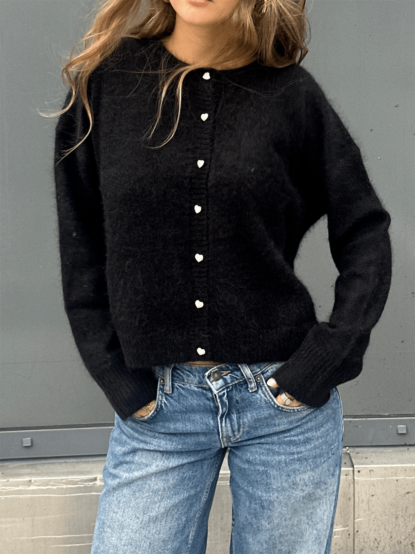 Hermine Cardigan - Black - at home