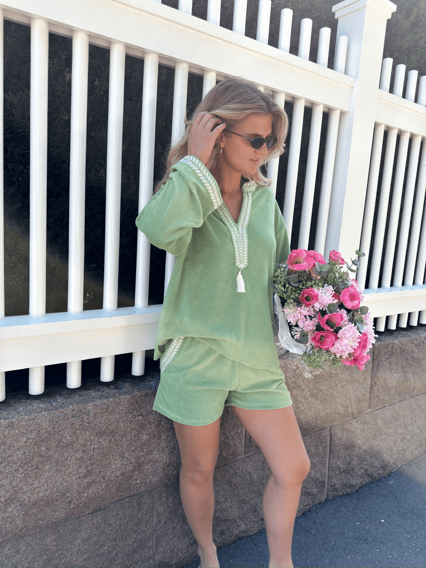 Katelyn Shorts - Aspen Green - at home