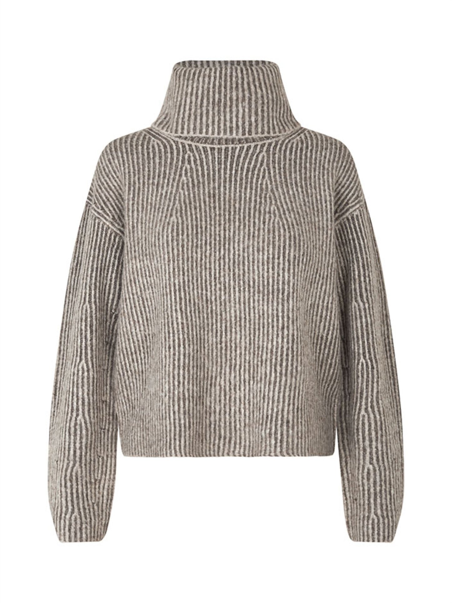 Kemina - M Knit - Taupe Oat Stripe - at home
