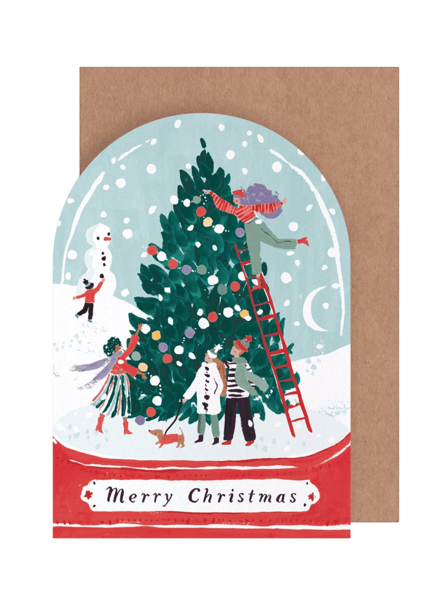 Kort 10.5x15cm - Snowglobe - at home