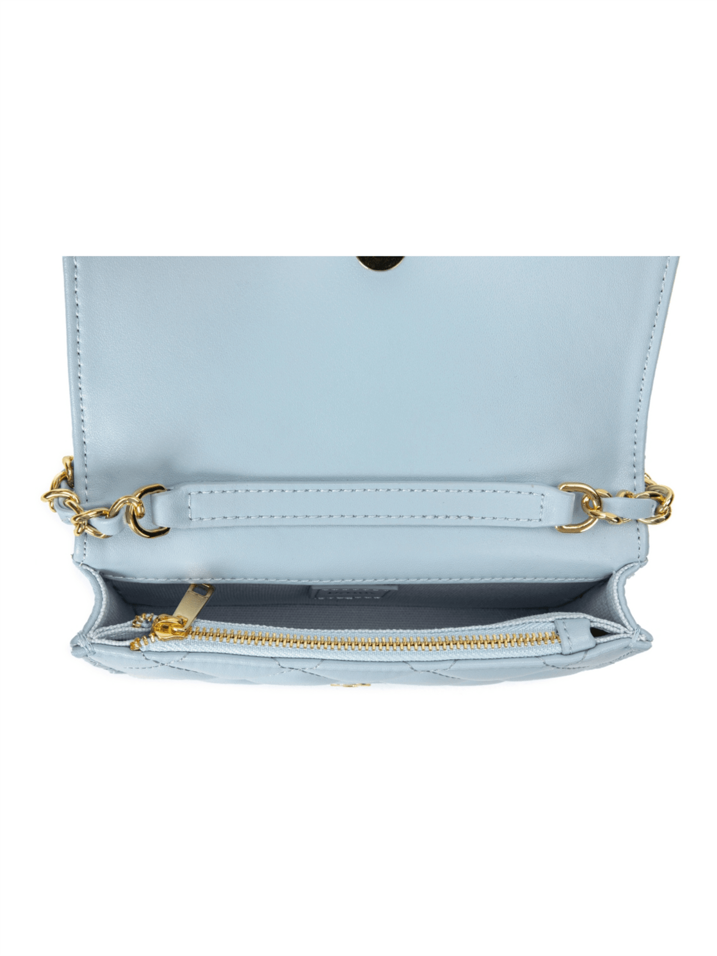 Leather Quilted Mini Bag - Ibiza Blue - at home