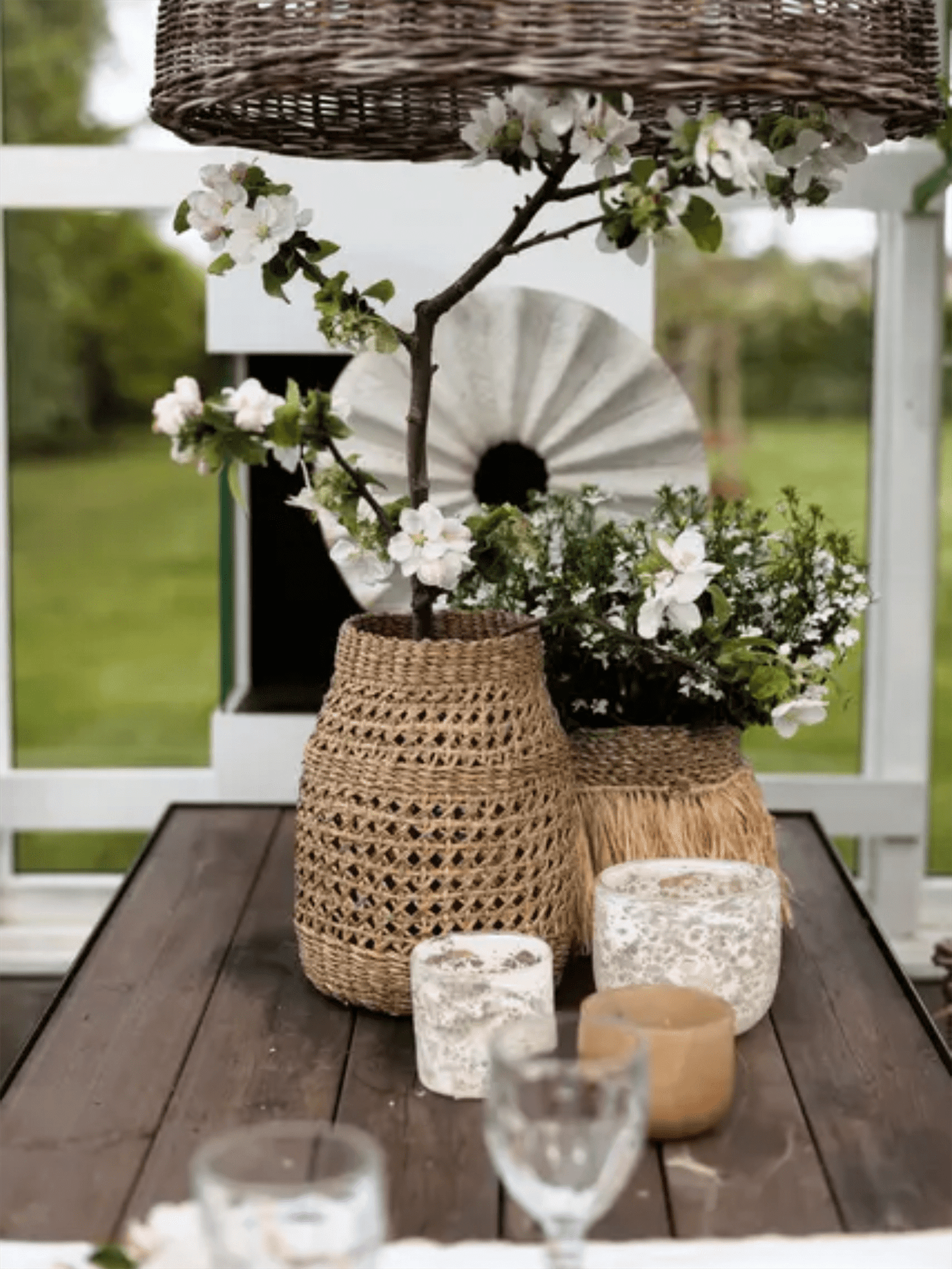 Lyslykt - Flettet Sjøgress Natur 30cm - at home