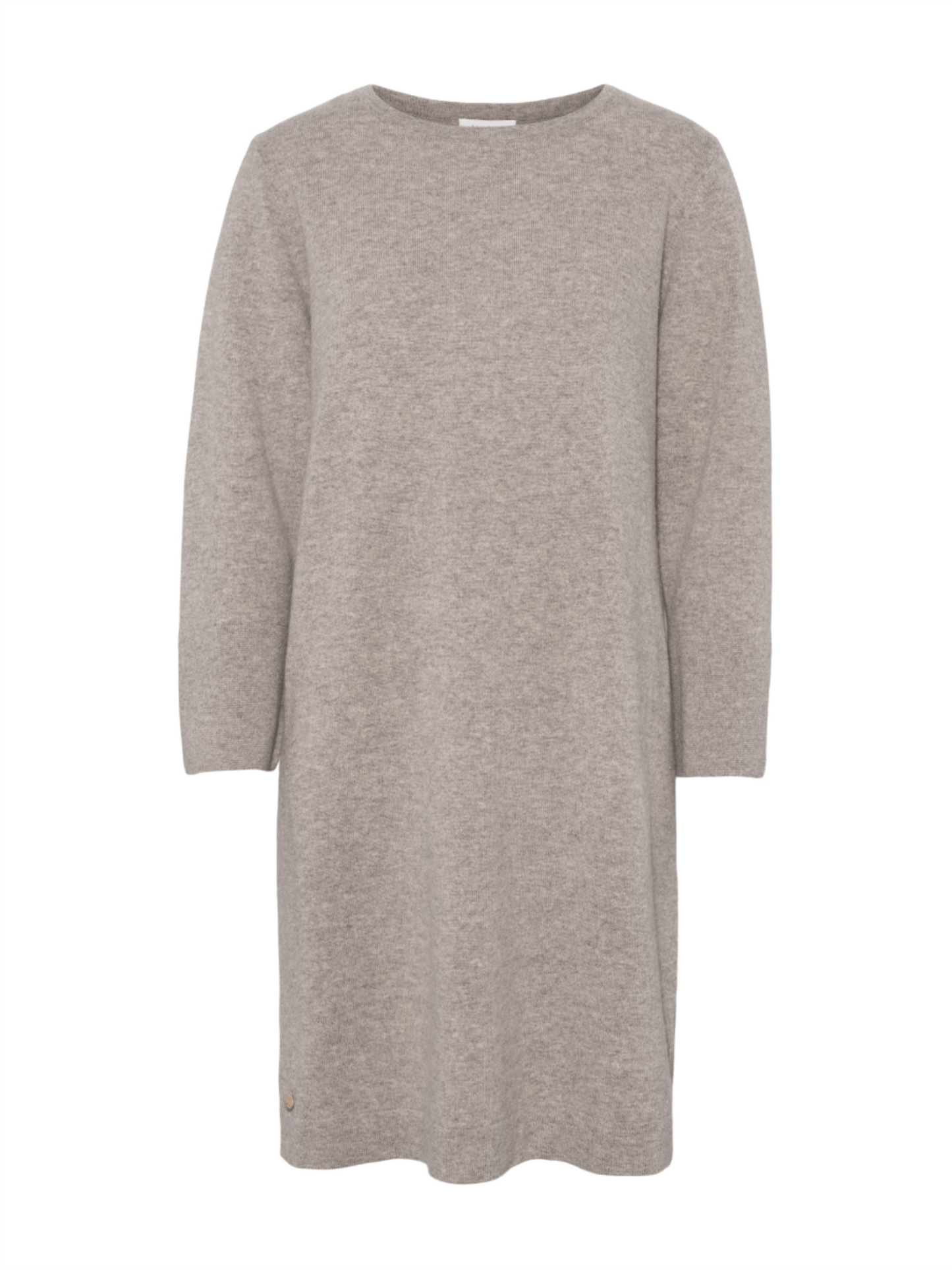 Maddie Round Neck Dress - Beige - at home