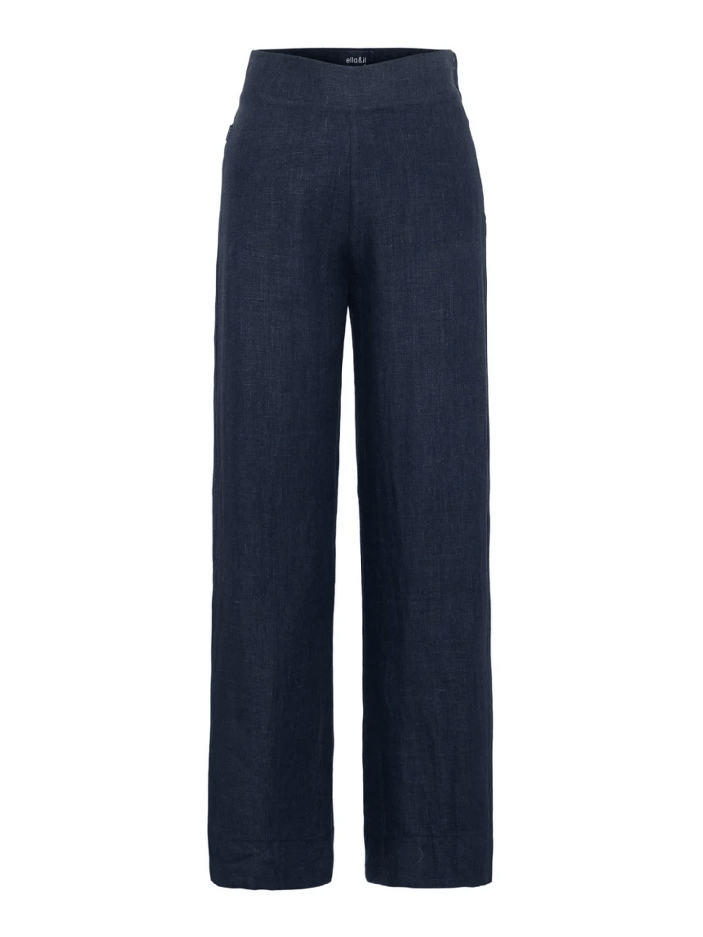 Molly linen pants - Navy - at home