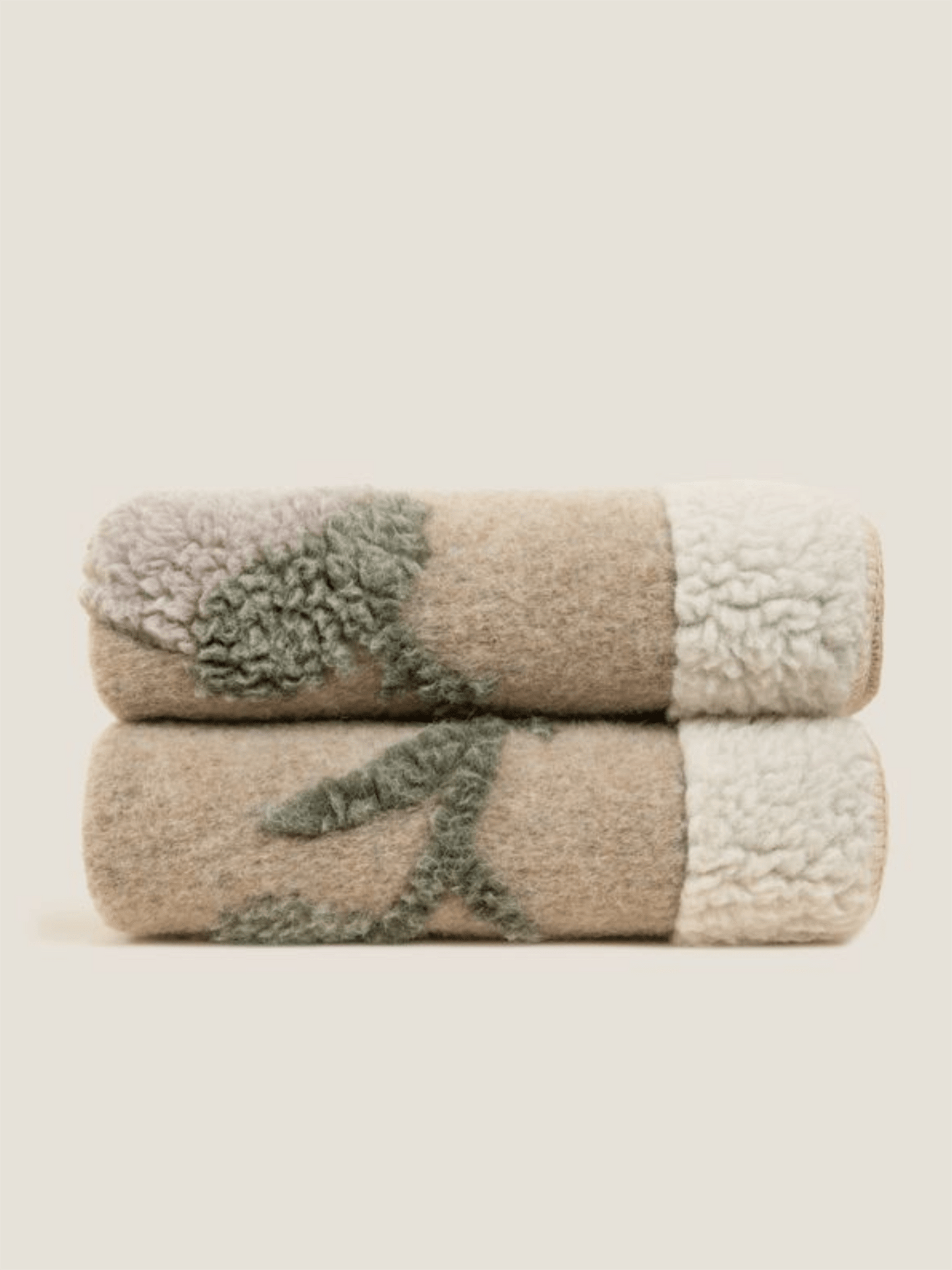 Pledd - Fane White 150x190 Boiled Wool - at home