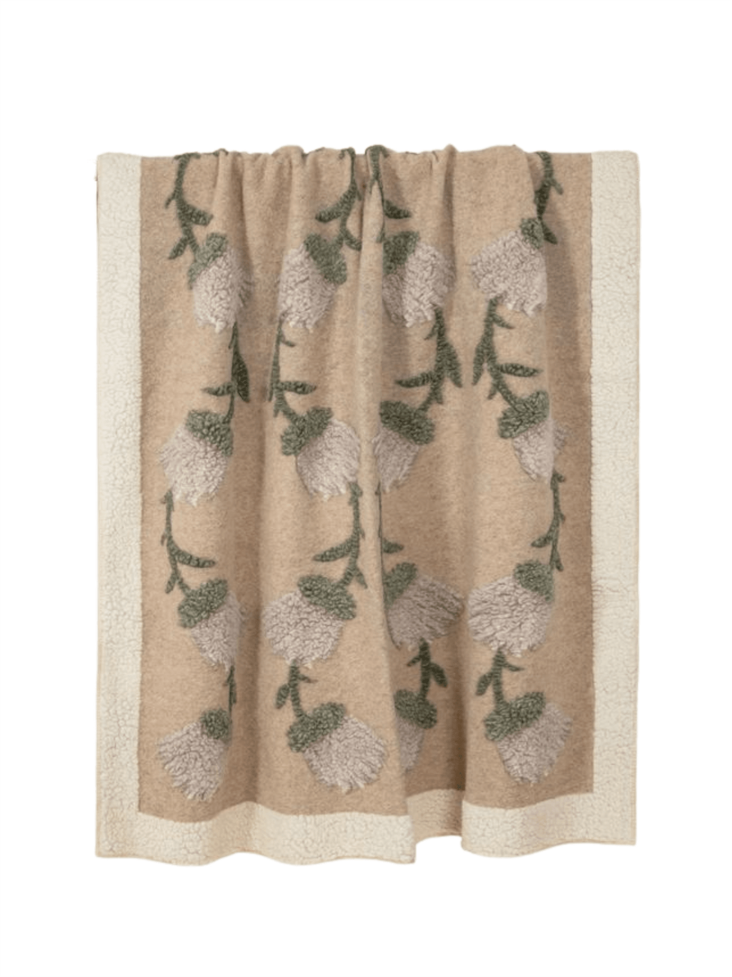Pledd - Fane White 150x190 Boiled Wool - at home