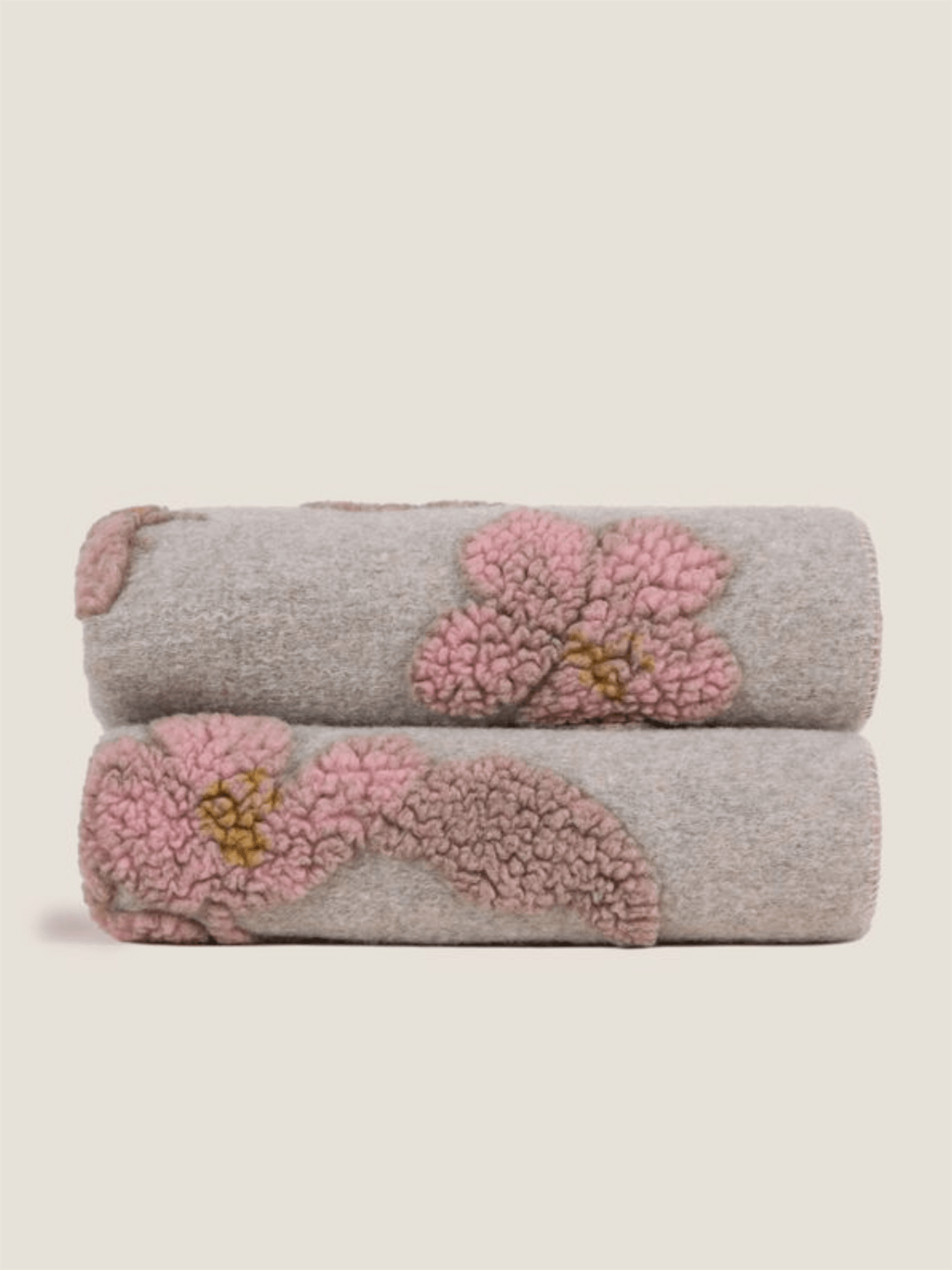 Pledd - Magnolia 150x190 Boiled Wool - at home