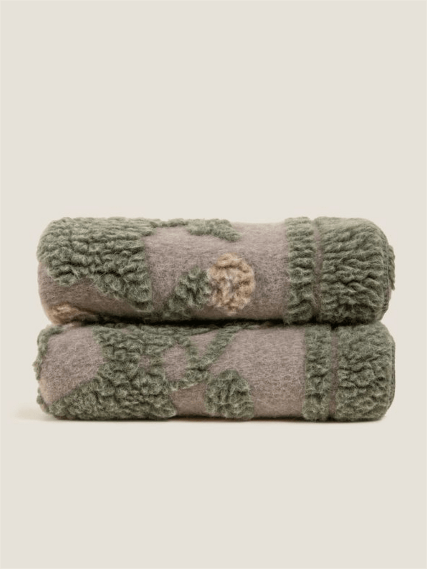Pledd - Melodia Green 150x190 Boiled Wool - at home