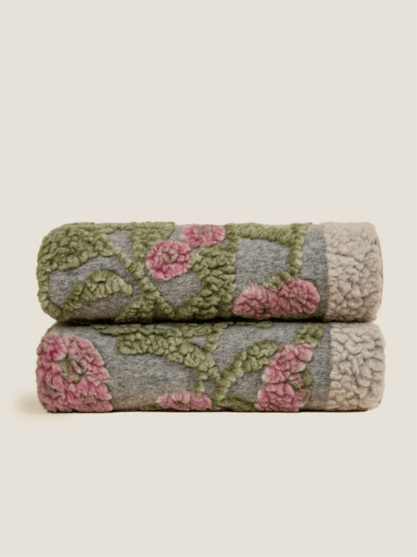 Pledd - Old Flower 150x190 Easy Boiled Wool - at home
