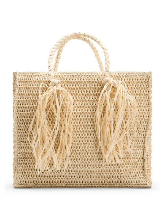 Rikke Straw Bag - Beige - at home